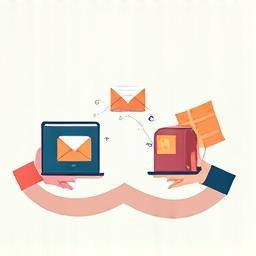 Illustration representing delivery options (email and post).